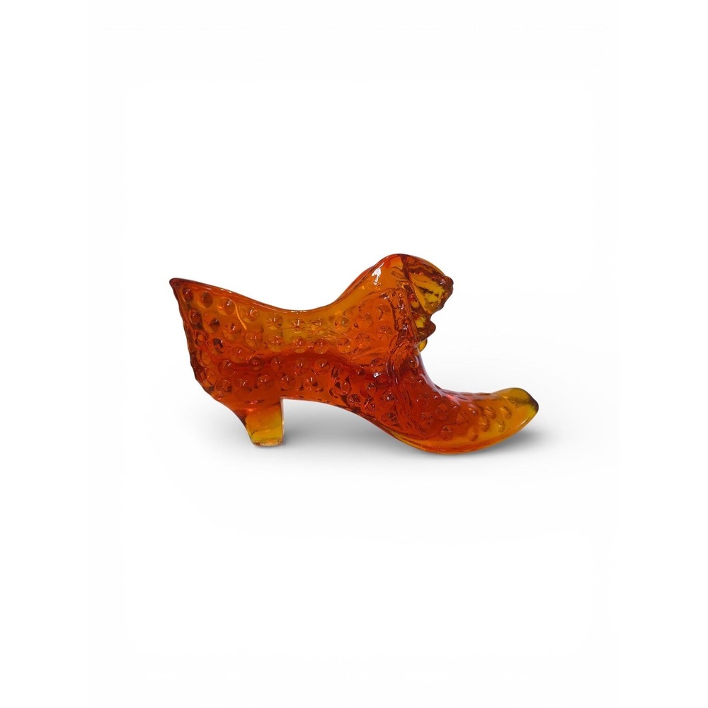 Fenton Hobnail Cat Head Slipper Shoe,Orange UV active